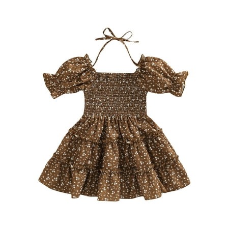Sunisery Kids Little Girls Summer Dress Floral Square Neck Short Sleeves Tie-backs Pleats Dress Princess Dress Brown 4 Years
Sunisery Kids Little Girls Summer Dress Floral Square Neck Short Sleeves Tie-backs Pleats Dress Princess Dress Brown 4 Years