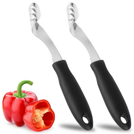 Gpoty 2pcs Stainless Steel Pepper Corer Creative Chili Corer with Non-slip Handle and Hole Pepper Deseeder Chili Pepper Seed Remover Tool Cooking Accessories for Home Kitchen
Gpoty 2pcs Stainless Steel Pepper Corer Creative Chili Corer with Non-slip Handle and Hole Pepper Deseeder Chili Pepper Seed Remover Tool Cooking Accessories for Home Kitchen