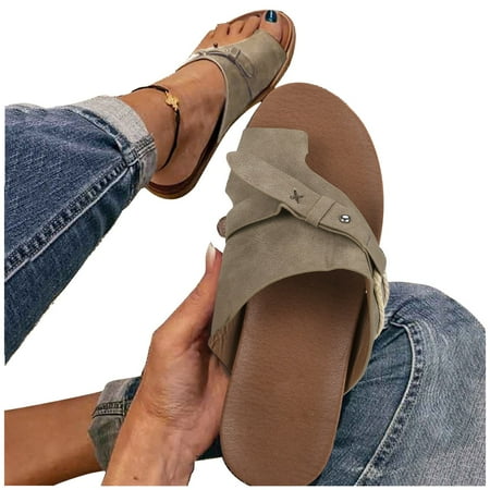 KI-8jcuD Buckle Strap Flat Flip Flops for Women Pu Leather Solid Color Non-Slip Vintage Slippers Outdoor Retro Beach Ladies Sandals Khaki Khaki Size9
KI-8jcuD Buckle Strap Flat Flip Flops for Women Pu Leather Solid Color Non-Slip Vintage Slippers Outdoor Retro Beach Ladies Sandals Khaki Khaki Size9