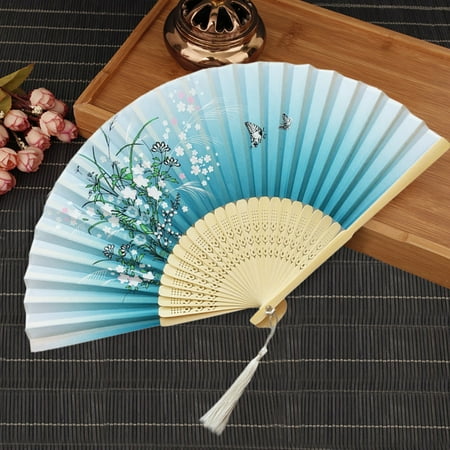 Folding Fans Handheld Fans Bamboo Fans Women s Hollowed Bamboo Hand Holding