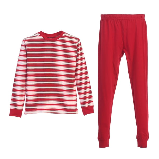 Gioberti 2 Piece Boys Knit Stripe Pajama Set