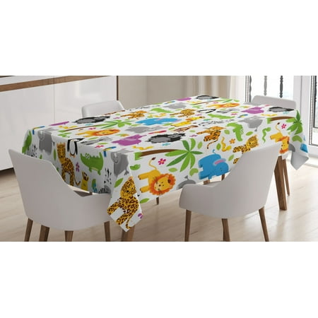 Nursery Tablecloth Various Types of Animals Drawn Cute Manner Lions Koalas Tigers Crocodiles Monkeys Rectangular Table Cover for Dining Room Kitchen 60 X 84 Inches Multicolor by Ambesonne
Nursery Tablecloth Various Types of Animals Drawn Cute Manner Lions Koalas Tigers Crocodiles Monkeys Rectangular Table Cover for Dining Room Kitchen 60 X 84 Inches Multicolor by Ambesonne