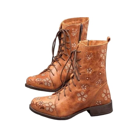 Sanviglor Women Mid-Calf Boots Embroidered Block Heel Boot Side Zipper Ankle Booties Work Non-slip Comfort Winter Shoes Floral Round Toe Yellow 4.5
Sanviglor Women Mid-Calf Boots Embroidered Block Heel Boot Side Zipper Ankle Booties Work Non-slip Comfort Winter Shoes Floral Round Toe Yellow 4.5