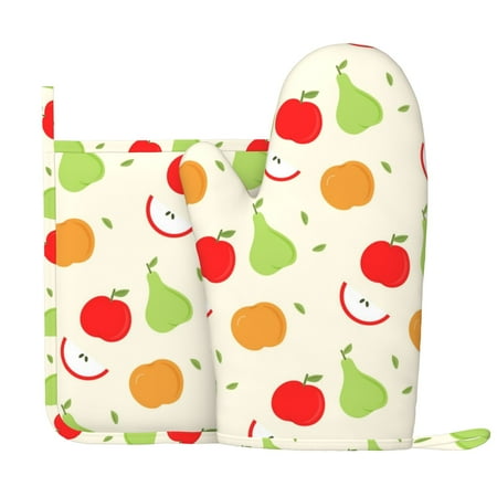 XMXY Oven Mitts and Pot Holders 2 Pcs Sets Apples Pears Fruits Pattern Heat Resistant Silicone Cooking Gloves for Grill Baking BBQ Kitchen Decor
XMXY Oven Mitts and Pot Holders 2 Pcs Sets Apples Pears Fruits Pattern Heat Resistant Silicone Cooking Gloves for Grill Baking BBQ Kitchen Decor