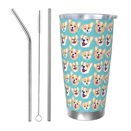 Zeuib Cute Corgi Head Printed 20oz Stainless Steel Insulated Car Cup Stainless Steel Thermal Cup Vacuum Insulated Leak-proof Travel Mug Cup-Straw Three-piece Set
Zeuib Cute Corgi Head Printed 20oz Stainless Steel Insulated Car Cup Stainless Steel Thermal Cup Vacuum Insulated Leak-proof Travel Mug Cup-Straw Three-piece Set
