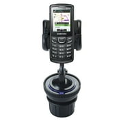Unique Auto Cupholder and Suction Windshield Dual Purpose Mounting System for Samsung GT-E2152 - Flexible Holder System Includes Two Mount Options