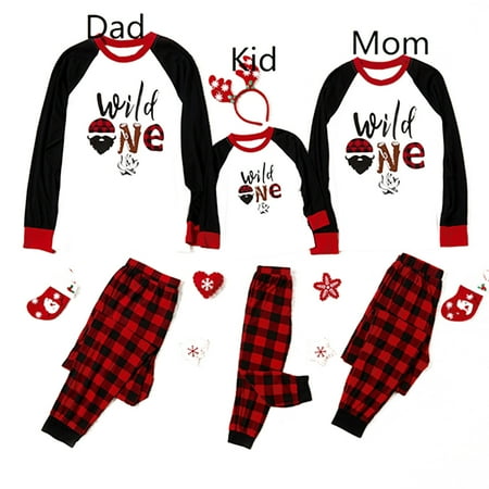 Hirigin Christmas Family Pajamas Matching Set Wild One Sleepwear Plaid Pants Dad Mom Kids PJs Xmas Outfit
Hirigin Christmas Family Pajamas Matching Set Wild One Sleepwear Plaid Pants Dad Mom Kids PJs Xmas Outfit