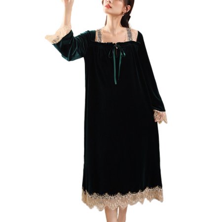 Homgro Women s Vintage Pajamas Dress Long Nightgown Velour Velvet Elegant Bow Sleep Dress Square Neck Long Sleeve Mid-Length Dark Green Medium
Homgro Women s Vintage Pajamas Dress Long Nightgown Velour Velvet Elegant Bow Sleep Dress Square Neck Long Sleeve Mid-Length Dark Green Medium