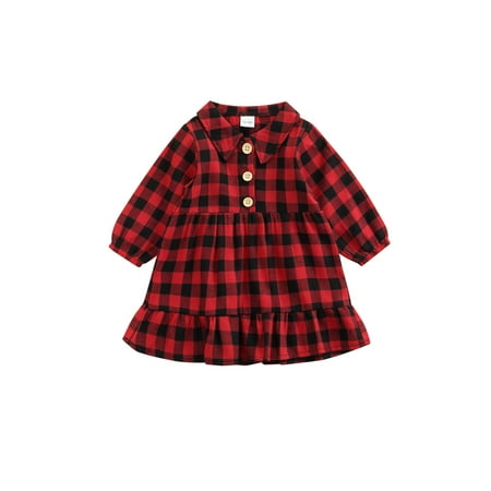Spring hue Christmas Infant Toddler Baby Girl Long Sleeve Shirt Dress Plaids Print Dress Lapel Button Casual Clothes
Spring hue Christmas Infant Toddler Baby Girl Long Sleeve Shirt Dress Plaids Print Dress Lapel Button Casual Clothes