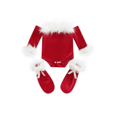 Bagilaanoe 2PCS Newborn Baby Girl Christmas Rompers Long Sleeve Off Shoulder Bodysuit + Leg Warmers 6M 12M 18M 24M Infant One Piece Jumpsuit
Bagilaanoe 2PCS Newborn Baby Girl Christmas Rompers Long Sleeve Off Shoulder Bodysuit + Leg Warmers 6M 12M 18M 24M Infant One Piece Jumpsuit