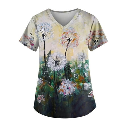 Summer Scrubs Tops For Women Short Sleeve With Pocket Fashion Printed V-Neck Uniform Nurses Clothing Workwear Ladies Clothing
Summer Scrubs Tops For Women Short Sleeve With Pocket Fashion Printed V-Neck Uniform Nurses Clothing Workwear Ladies Clothing