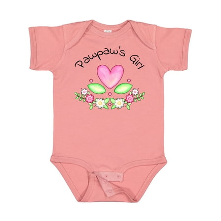 Inktastic Pawpaw s Girl- Heart Flowers Gift Baby Girl Bodysuit