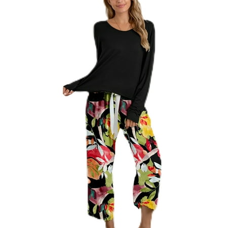Bomotoo Ladies Bow Lounge Set Elastic Waist Loose Pajamas Sets Home Clothes Casual Pjs Nightwear Black 3XL
Bomotoo Ladies Bow Lounge Set Elastic Waist Loose Pajamas Sets Home Clothes Casual Pjs Nightwear Black 3XL