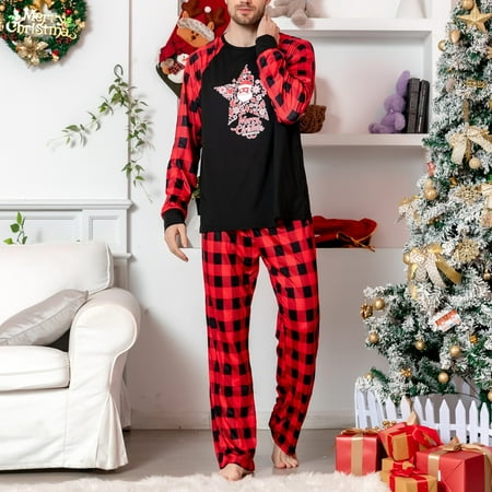 JUNBYONE Parent-child Family Set Home Printed PAJAMAS Two-piece Set