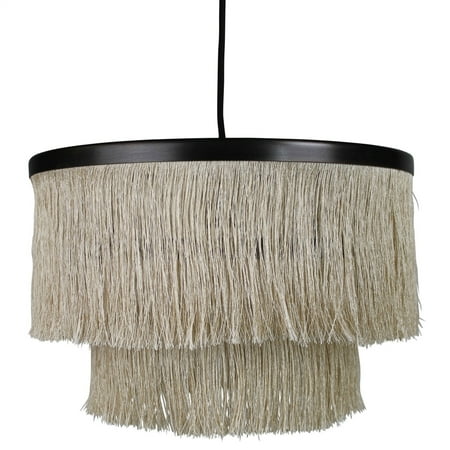 14 Inch Modern Pendant Chandelier 2 Tiered Hanging Fabric Fringes Cream- Saltoro Sherpi
14 Inch Modern Pendant Chandelier 2 Tiered Hanging Fabric Fringes Cream- Saltoro Sherpi