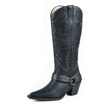 Roper Western Boots Womens Look At Me Faux Black 09-021-1556-2046 BL