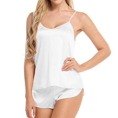 Pajama Set 2 Piece Solid Color Women Spaghetti Strap V Neck Sleepwear for Sleeping
Pajama Set 2 Piece Solid Color Women Spaghetti Strap V Neck Sleepwear for Sleeping