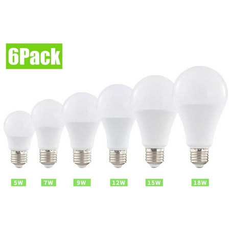 6-Pack 18/15/12/9/7/5W Light Bulb Warm White E27 Standard Base Non-Dimmable LED Light Bulb 15000 Hours
6-Pack 18/15/12/9/7/5W Light Bulb Warm White E27 Standard Base Non-Dimmable LED Light Bulb 15000 Hours