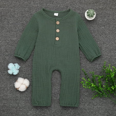 QILINXUANBaby Boys Girls Long Sleeve Cotton Linen Romper One-Piece Solid Color Button Jumpsuit
QILINXUANBaby Boys Girls Long Sleeve Cotton Linen Romper One-Piece Solid Color Button Jumpsuit