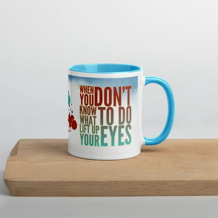 GloWell Designs - Mug with Color Inside - Motivational Quote - Lift Up Your Eyes
GloWell Designs - Mug with Color Inside - Motivational Quote - Lift Up Your Eyes
