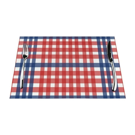 YFYANG Washable Heat-Resistant Placemats 70% PVC/30% Polyester Red And Blue Checkered Stripes Kitchen Table Mat 12 x 18 1 Pcs
YFYANG Washable Heat-Resistant Placemats 70% PVC/30% Polyester Red And Blue Checkered Stripes Kitchen Table Mat 12 x 18 1 Pcs