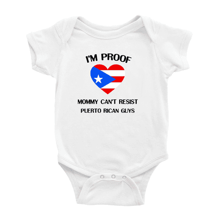 I m Proof Mommy Can t Resist Puerto Rican Guys Baby Rompers Baby Bodysuit (White 3-6 Months)
I m Proof Mommy Can t Resist Puerto Rican Guys Baby Rompers Baby Bodysuit (White 3-6 Months)