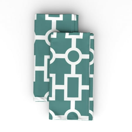 Linen Cotton Canvas Dinner Napkins (Set of 2) - Geometric Teal Trellis Classic Turquoise White Midcentury Modern Beach Home Circles Decor Print Cloth Dinner Napkins by Spoonflower
Linen Cotton Canvas Dinner Napkins (Set of 2) - Geometric Teal Trellis Classic Turquoise White Midcentury Modern Beach Home Circles Decor Print Cloth Dinner Napkins by Spoonflower