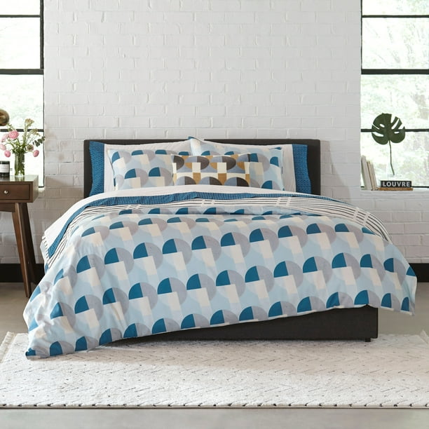 Novogratz Skye Geo Blue Comforter Set, Twin