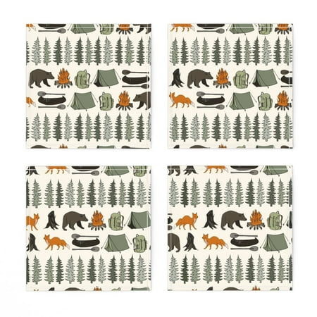 Linen Cotton Canvas Cocktail Napkins (Set of 4) - Camping Cream Bear Fox Woodland Forest Trees Outdoors Illustration Campfire Tree Print Cloth Cocktail Napkins by Spoonflower
Linen Cotton Canvas Cocktail Napkins (Set of 4) - Camping Cream Bear Fox Woodland Forest Trees Outdoors Illustration Campfire Tree Print Cloth Cocktail Napkins by Spoonflower