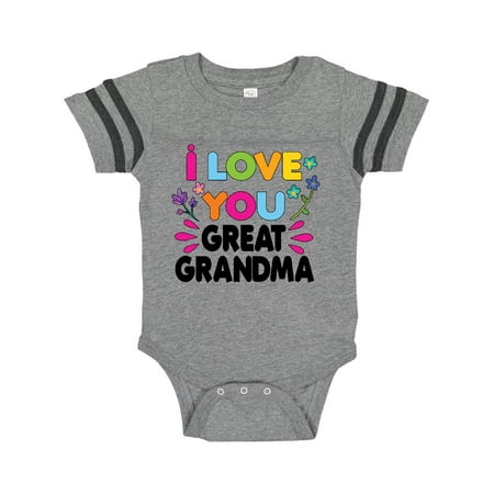 Inktastic I Love You Great Grandma with Flowers Gift Baby Girl Bodysuit