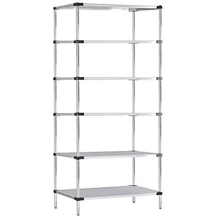 18 Deep x 72 Wide x 96 High 6 Tier Stainless Steel Solid Starter Shelving Unit
18 Deep x 72 Wide x 96 High 6 Tier Stainless Steel Solid Starter Shelving Unit