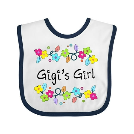 Inktastic Gigis Girl- Bright Flowers Gift Baby Girl Bib