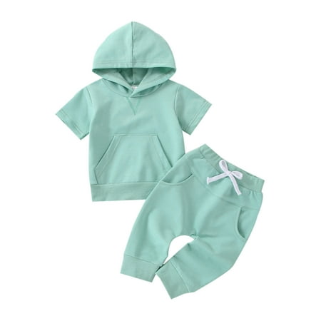 One opening Newborn Boys Hooded Short Sleeve Tops + Pants Elasticated Waist Drawstring Pocket Decoration Summer Clothing
One opening Newborn Boys Hooded Short Sleeve Tops + Pants Elasticated Waist Drawstring Pocket Decoration Summer Clothing