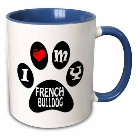 3dRose I love my French Bulldog. Puppy. Paw. Cool saying. Black and white. - Two Tone Blue Mug 11-ounce
3dRose I love my French Bulldog. Puppy. Paw. Cool saying. Black and white. - Two Tone Blue Mug 11-ounce