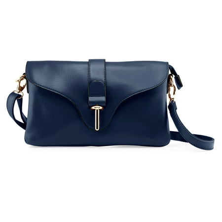 Fashion Women Handbag Shoulder Bag Tote Purse Satchel Messenger PU Leather Crossbody Bag - Blue