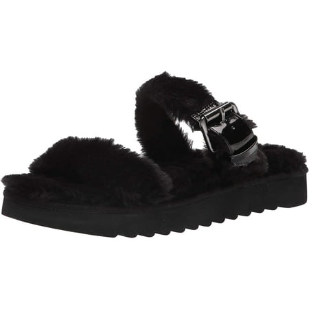 NINE WEST Womens Funkie2 Flat Sandal 6 Black