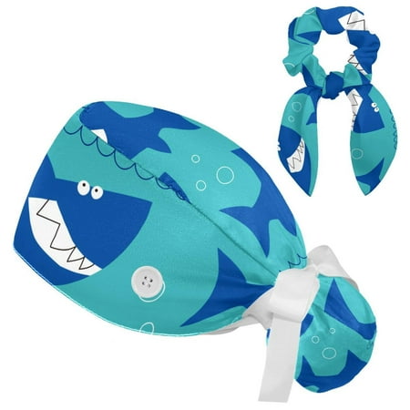 Working Cap with Buttons and Sweatband Scrub Hat Bouffant Caps with Scrunchie Ocean Sea Shark Tie Back Hats
Working Cap with Buttons and Sweatband Scrub Hat Bouffant Caps with Scrunchie Ocean Sea Shark Tie Back Hats