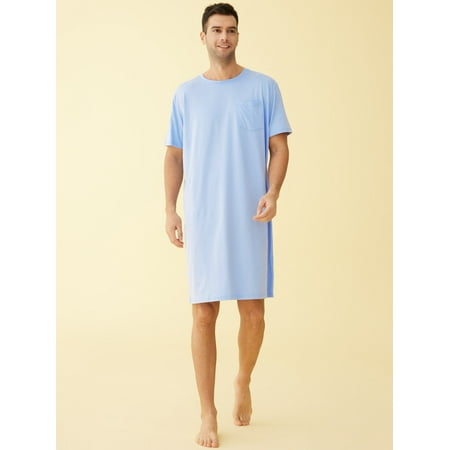 Men Solid Pocket Detail Longline Sleep Top 2022 A058W