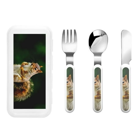 Easygdp Squirrels Eating Peanuts On The Tree 3-Piece Flatware Set Kids Silverware Stainless Steel Toddler Kids Utensils Safe for Preschooler Children
Easygdp Squirrels Eating Peanuts On The Tree 3-Piece Flatware Set Kids Silverware Stainless Steel Toddler Kids Utensils Safe for Preschooler Children