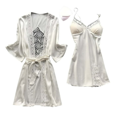 Women s Satin Robe Set 2 Piece Soft Pajamas Sets Cami Slip Dress Nightgown and Silk Robes Nightwear Lounge Wear
Women s Satin Robe Set 2 Piece Soft Pajamas Sets Cami Slip Dress Nightgown and Silk Robes Nightwear Lounge Wear