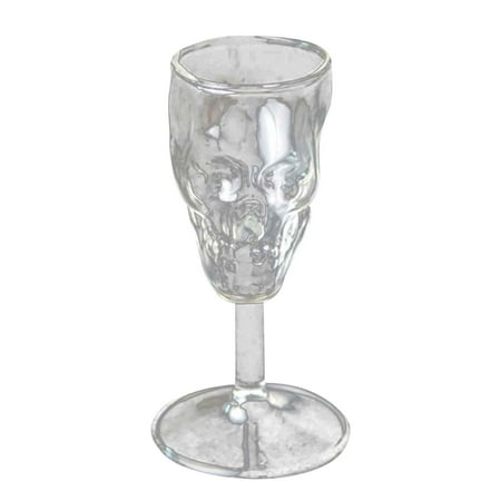 

BLNVKOP Mini Skull Glass Crystal Skull Goblet Red Wine Glass Whisky Drink Cup Coffee Cup-White