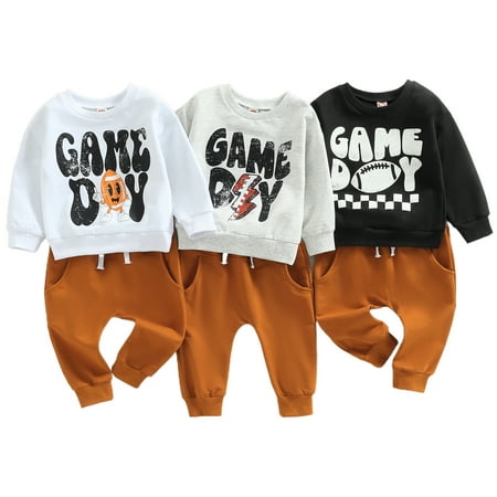 Ma&Baby Toddler Baby Boys Football Outfit Long Sleeve Letter Print Sweatshirt and Sweatsuit Pants Set
Ma&Baby Toddler Baby Boys Football Outfit Long Sleeve Letter Print Sweatshirt and Sweatsuit Pants Set