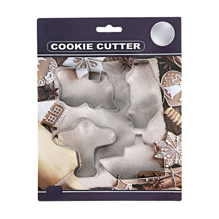 4 Pieces Baking Tools Stainless Steel Cookie Cutter Tool Vehicle Cake Tool