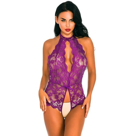YDKZYMD Women s Purple Bra and Panty Sexy Deep V Neck Lace Pajamas Underwear One Piece Suit Halter Bodysuit Lingerie One Piece Suit S-2XL
YDKZYMD Women s Purple Bra and Panty Sexy Deep V Neck Lace Pajamas Underwear One Piece Suit Halter Bodysuit Lingerie One Piece Suit S-2XL