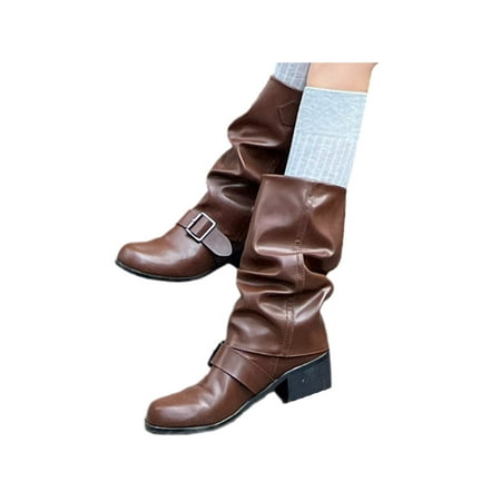 Daeful Womens Boots Pull On Slouch Boot Buckle Strap Winter Shoes Fashion Mid-calf Women Wide Calf Dark Brown 5.5
Daeful Womens Boots Pull On Slouch Boot Buckle Strap Winter Shoes Fashion Mid-calf Women Wide Calf Dark Brown 5.5