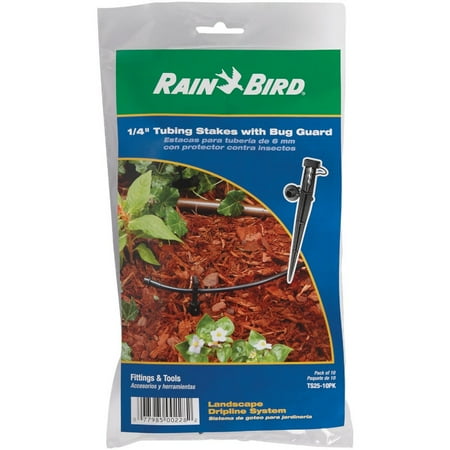 Rain Bird 1-4 In. Tubing Plastic Tubing Stake with Bug Guard (10-Pack) TS25-10PS2 729185
