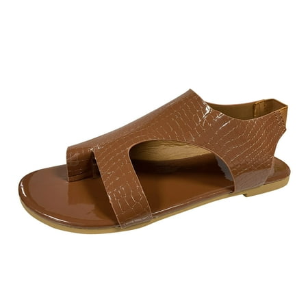 WANYNG Ladies Fashion Solid Color Leather Cover Toe Roman Flat Casual Sandals Sandals Women Sole Heel Sandals for Women No Strap
WANYNG Ladies Fashion Solid Color Leather Cover Toe Roman Flat Casual Sandals Sandals Women Sole Heel Sandals for Women No Strap