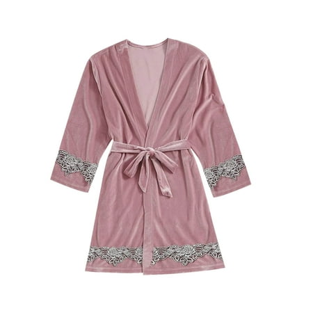 

Utoimkio Pajamas for Women Soft Nightgown Nightgown Gold Velvet Pajamas Lace Robes Underwear Sleepwear Trousers