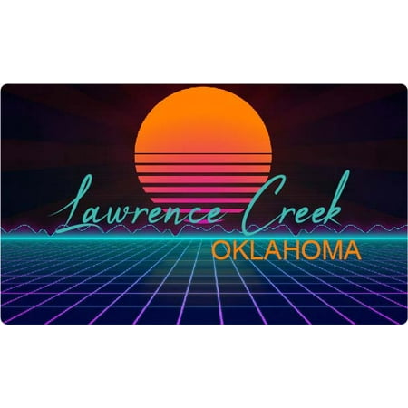 Lawrence Creek Oklahoma 4 X 2.25-Inch Fridge Magnet Retro Neon Design