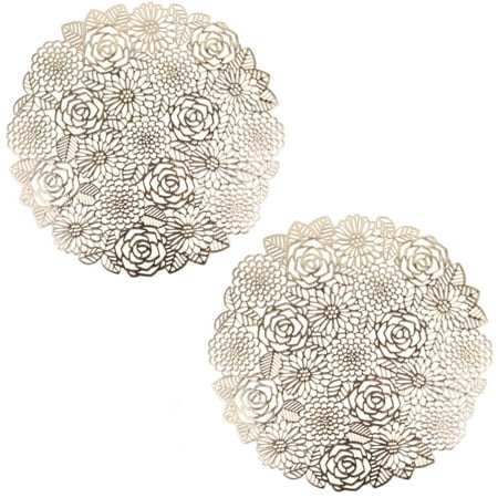 HEMOTON 2pcs European Style Hollowed-out Rose Table Mats Heat Resistant Dinner Mats
HEMOTON 2pcs European Style Hollowed-out Rose Table Mats Heat Resistant Dinner Mats